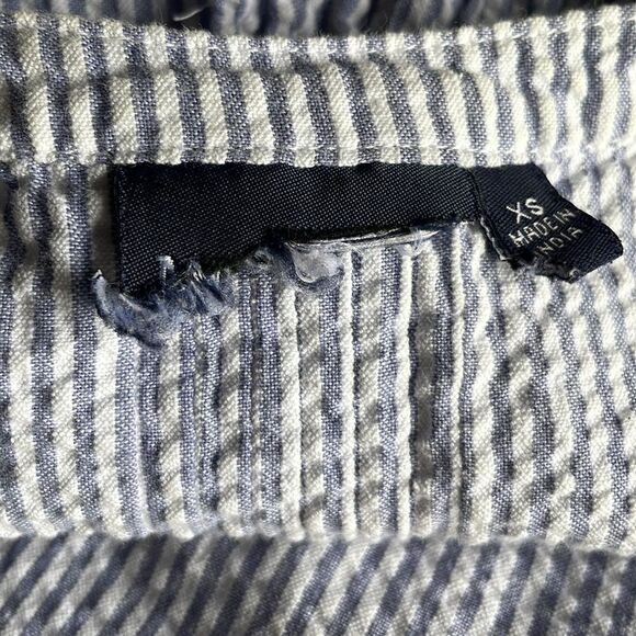 Blue and White Striped Nautical Vibe Sleeveless V-Neck Dress (Size: XS) - Picture 10 of 10